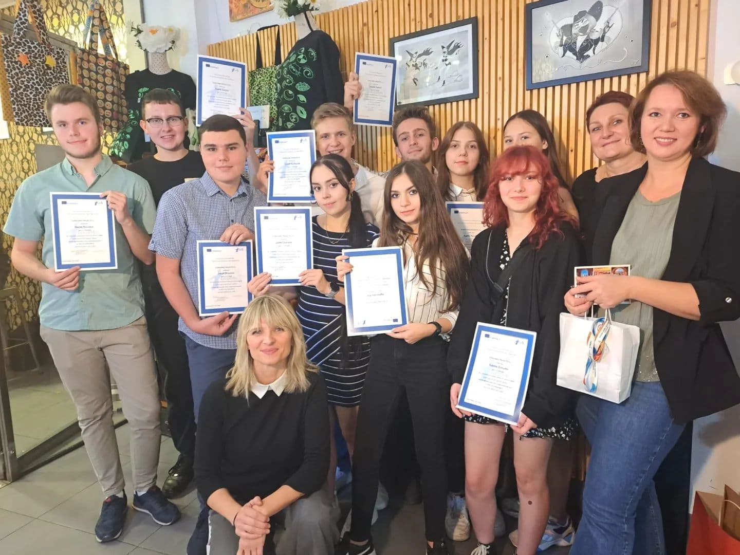 Group of students with the organizers